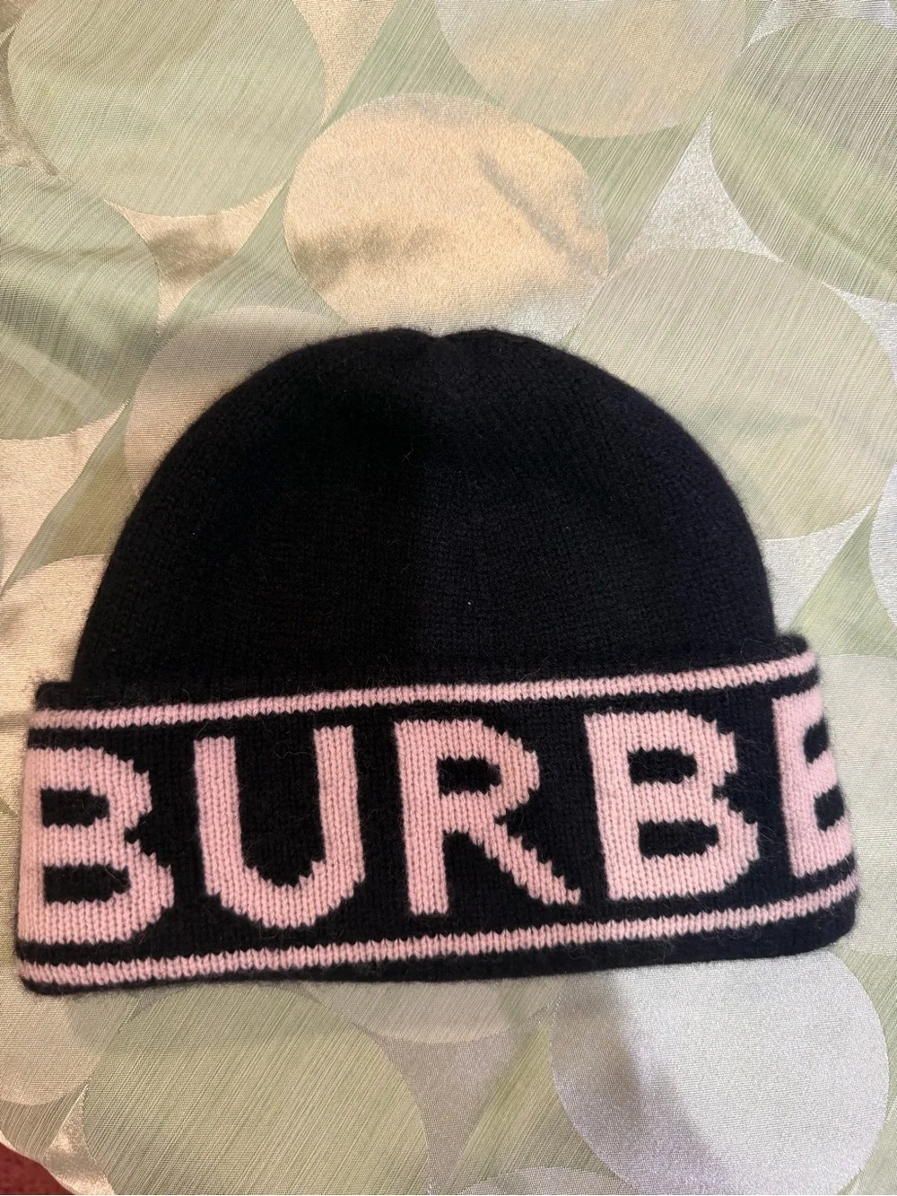 Burberry Black Beanie with Logo Border